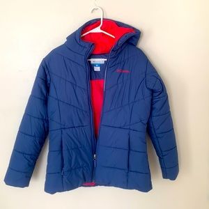 Columbia girls jacket size 18/20 slightly used lite blue in great condition.
